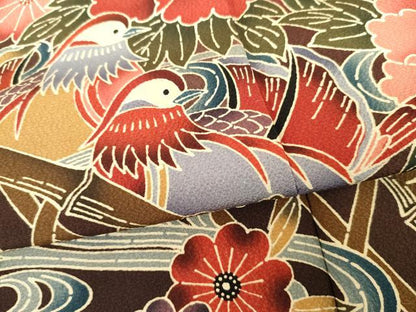 平和屋着物●豪華振袖　紅型　流水鴛鴦風景文　さが美扱い　正絹　逸品　AABG7898cs