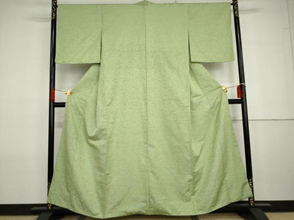 平和屋着物●お召　花唐草文　まるやま扱い　正絹　逸品　AABG7895cs