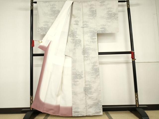 平和屋着物●本場大島紬　白大島　名匠たかし　カタス7マルキ　白吉祥文　証紙付き　正絹　逸品　AABG7840cs