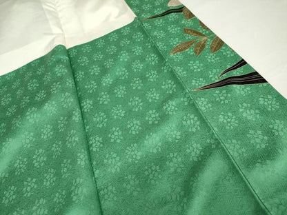 平和屋着物●豪華振袖　草花文　金彩　ロング丈　正絹　逸品　AABG7886cs