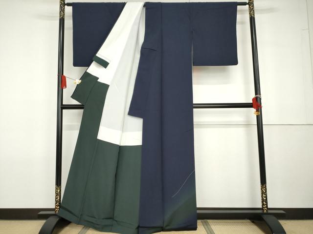 平和屋着物●世界的人形師　辻村寿三郎　ジュサブロー　訪問着　舞蝶文　暈し染め　金彩　正絹　逸品　AABG7892cs