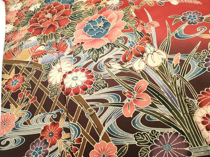 平和屋着物●豪華振袖　紅型　流水鴛鴦風景文　さが美扱い　正絹　逸品　AABG7898cs
