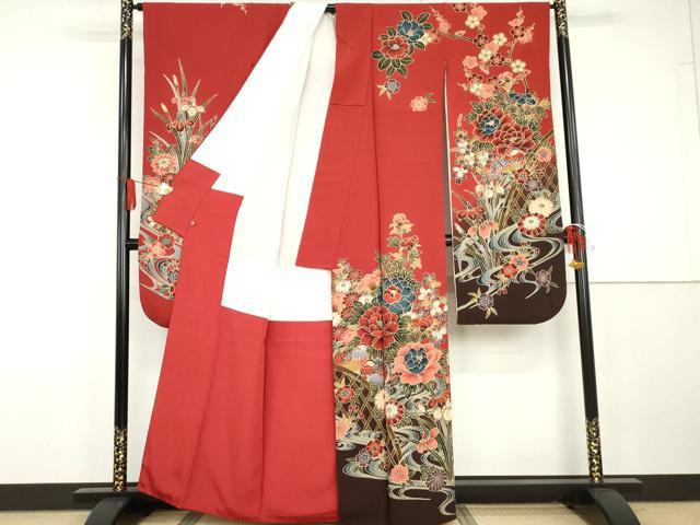 平和屋着物●豪華振袖　紅型　流水鴛鴦風景文　さが美扱い　正絹　逸品　AABG7898cs