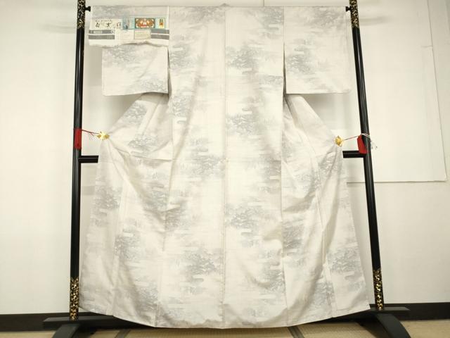 平和屋着物●本場大島紬　白大島　名匠たかし　カタス7マルキ　白吉祥文　証紙付き　正絹　逸品　AABG7840cs