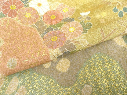 平和屋着物●京友禅の第一人者　松井青々　訪問着　辻が花　駒刺繍　金彩　正絹　逸品　AABG7897cs