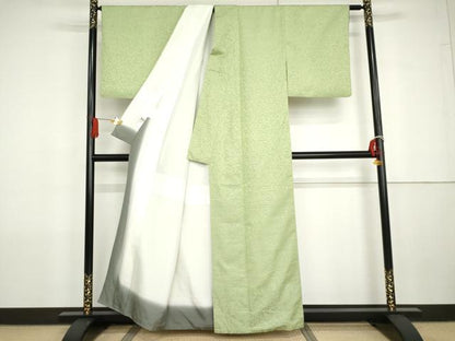 平和屋着物●お召　花唐草文　まるやま扱い　正絹　逸品　AABG7895cs