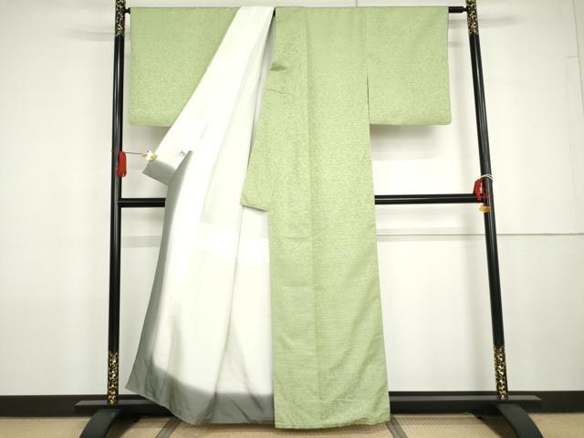 平和屋着物●お召　花唐草文　まるやま扱い　正絹　逸品　AABG7895cs