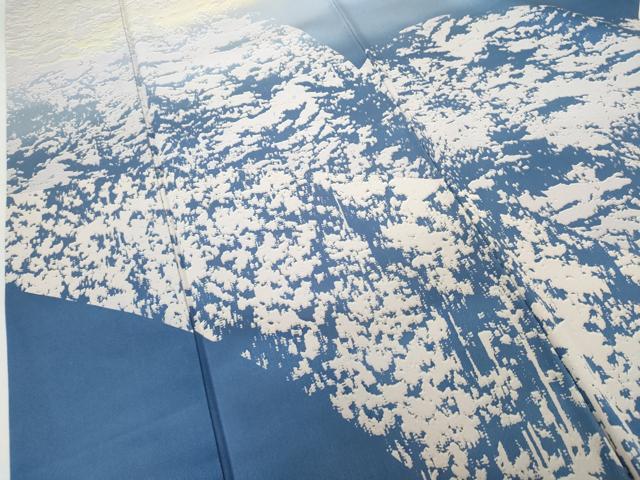 平和屋着物●日展作家　山本唯与志　レリーフ染　訪問着　重ね山文　暈し染め　正絹　逸品　AABG7896cs