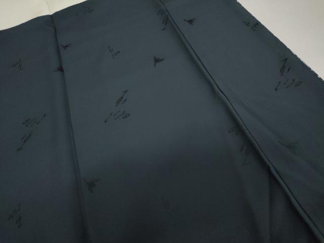 平和屋着物●中村玉緒　小紋　立波文　丹後ちりめん　反端付き　正絹　逸品　AABG7881cs