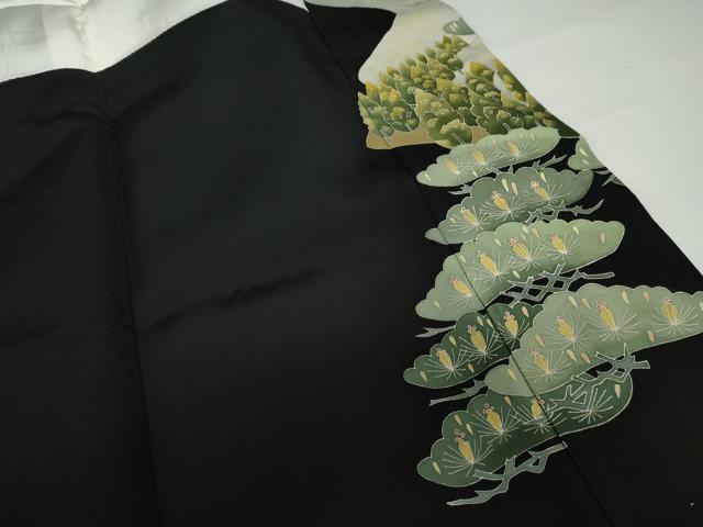 平和屋着物●本加賀友禅作家　高山武朗　黒留袖　飛鶴樹林梅松文　正絹　逸品　未使用　AABG7900cs