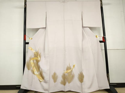平和屋着物●豪華色留袖　駒刺繍　蔓帯花松文　金糸　金彩　正絹　逸品　AABG7910cs