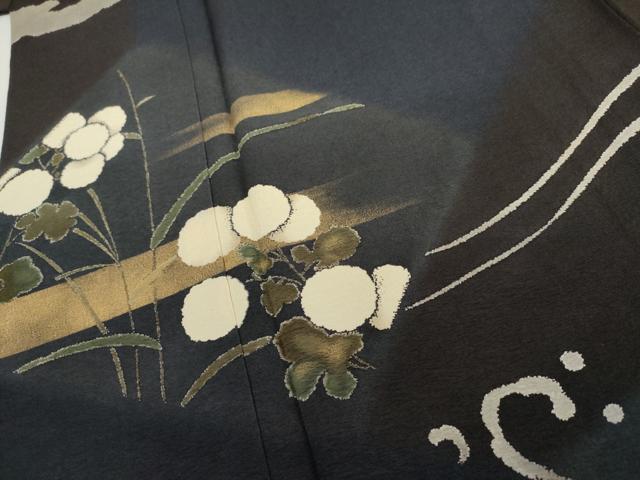 平和屋着物●訪問着　切嵌草花文　暈し染め　金彩　やまと金ラベル　正絹　逸品　AABG7907cs