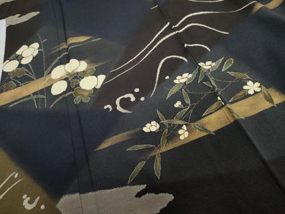 平和屋着物●訪問着　切嵌草花文　暈し染め　金彩　やまと金ラベル　正絹　逸品　AABG7907cs