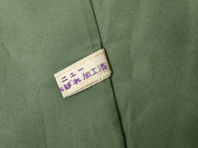 平和屋着物●伝統工芸品　伊那紬　手織り　変わり横段文　さが美扱い　証紙付き　正絹　逸品　AABG7924cs