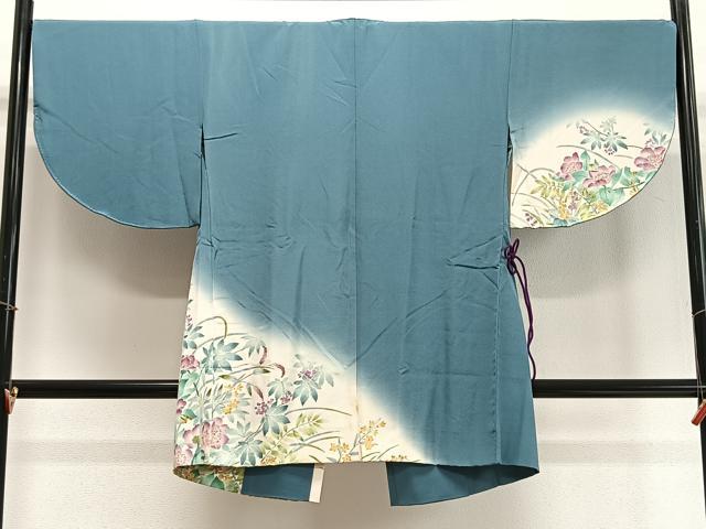 平和屋着物∞道中着　作家物　草花文　暈し染め　正絹　逸品　CABD4703ua