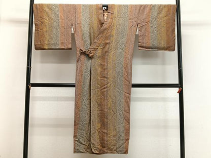 平和屋着物∞道中着　草花間道　ロング丈　正絹　逸品　CABD4702ua