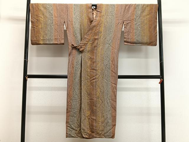 平和屋着物∞道中着　草花間道　ロング丈　正絹　逸品　CABD4702ua
