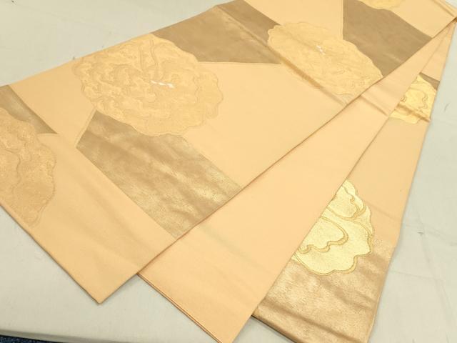 平和屋着物●三風魯・堀江三郎　六通柄　本袋帯　舞花　金糸　正絹　逸品　DABD0471op