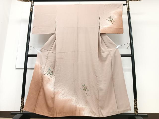 平和屋着物■訪問着 草花文 暈し染め 金彩 正絹 逸品 CABD6998xe
