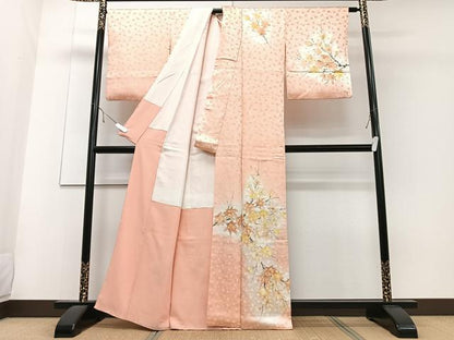 平和屋着物■訪問着 楓文 暈し染め 銀彩 やまと誂製 正絹 逸品 CABD7000xe