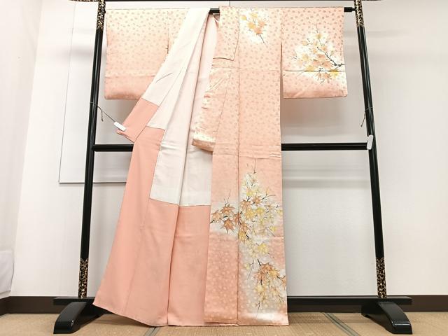 平和屋着物■訪問着 楓文 暈し染め 銀彩 やまと誂製 正絹 逸品 CABD7000xe