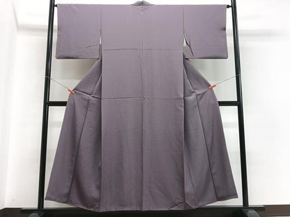 平和屋着物■上質な色無地 二藍色 正絹 逸品 CABD7019xe