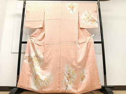 平和屋着物■訪問着 楓文 暈し染め 銀彩 やまと誂製 正絹 逸品 CABD7000xe