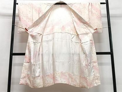 平和屋着物■長襦袢 無双仕立て 舞葉文 正絹 逸品 CABD7030xe