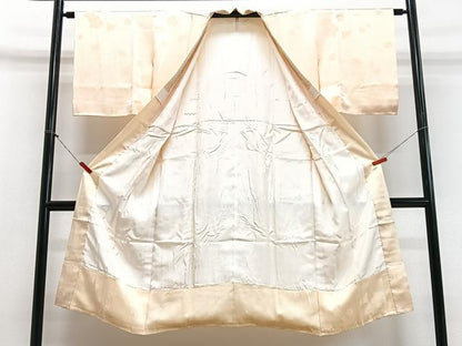 平和屋着物■長襦袢　袷　舞花地紋　正絹　逸品　CABD7033xe