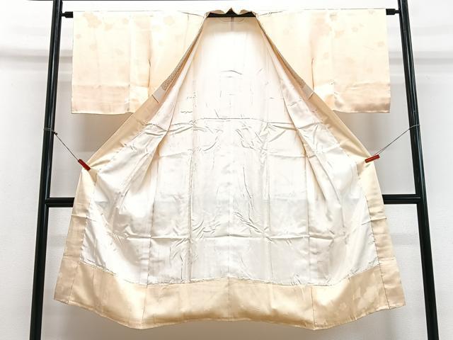 平和屋着物■長襦袢　袷　舞花地紋　正絹　逸品　CABD7033xe