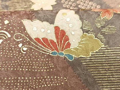 平和屋着物■上質な小紋 花蝶文 金彩 正絹 逸品 CABD7053xe