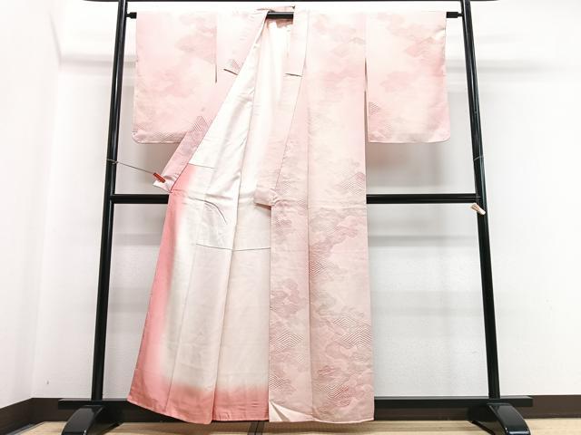 平和屋着物■上質な小紋 霞文 暈し染め 正絹 逸品 CABD7043xe