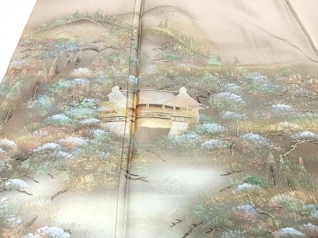平和屋着物■色留訪問着　風景文　暈し染め　金彩　正絹　逸品　CABD7038xe
