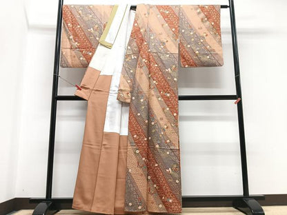 平和屋着物■上質な小紋 花蝶文 金彩 正絹 逸品 CABD7053xe