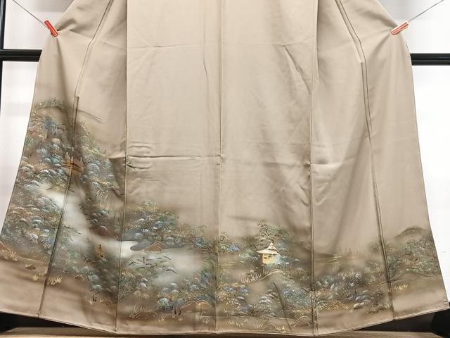 平和屋着物■色留訪問着　風景文　暈し染め　金彩　正絹　逸品　CABD7038xe