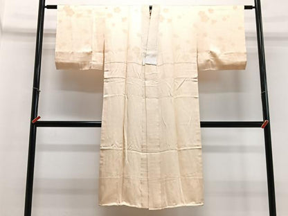 平和屋着物■長襦袢　袷　舞花地紋　正絹　逸品　CABD7033xe