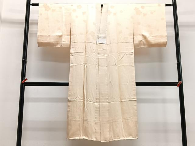平和屋着物■長襦袢　袷　舞花地紋　正絹　逸品　CABD7033xe
