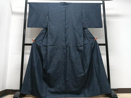 平和屋着物■本場大島紬　7マルキ　幾何学文様　正絹　逸品　CABD7050xe