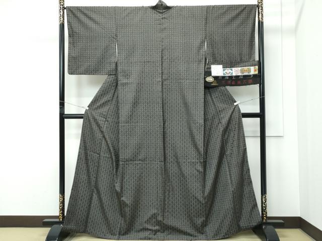 平和屋本店●希少　本場大島紬　龍郷絣　秋名バラ　純手織　杼木美和子作　興紬工房謹製　証紙付き　逸品　CZAA5414s6