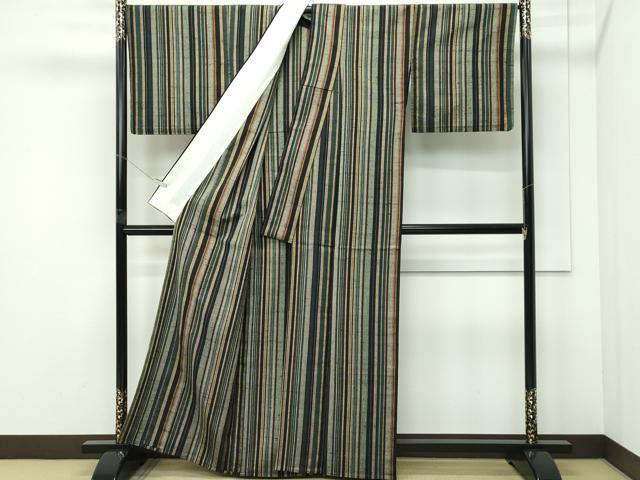 平和屋本店▽極上　伊兵衛織　工芸手織　単衣　間道　逸品　CZAA5412s6