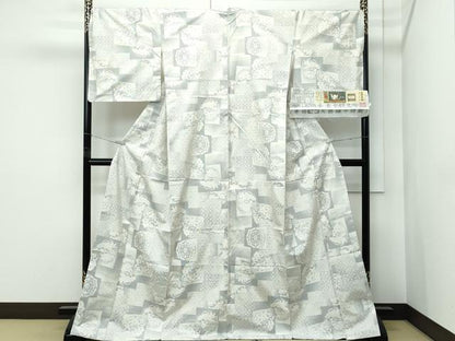 平和屋本店●極上 本場大島紬 白大島紬 桑原織物 二代目 桑原啓之介 ９マルキ 古都の美 やまと金ラベル 証紙付き 逸品　CZAA5432s6