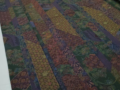 平和屋本店●極上　前田仁仙　仁仙更紗　小紋　扇面吉祥草花間道　やまと金ラベル　逸品　CZAA5420s6