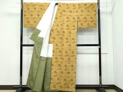 平和屋本店●極上　国指定重要無形文化財　本場久米島紬　草木染　泥染　手括　手織　証紙付き　逸品　CZAA5417s6