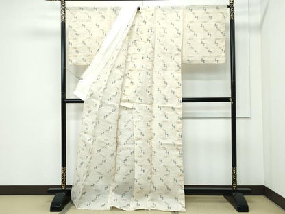 平和屋本店＊極上 夏物 沖縄県無形文化財指定 本場八重山上布 草木染 手織 証紙付き 麻 逸品 CZAA5413s6