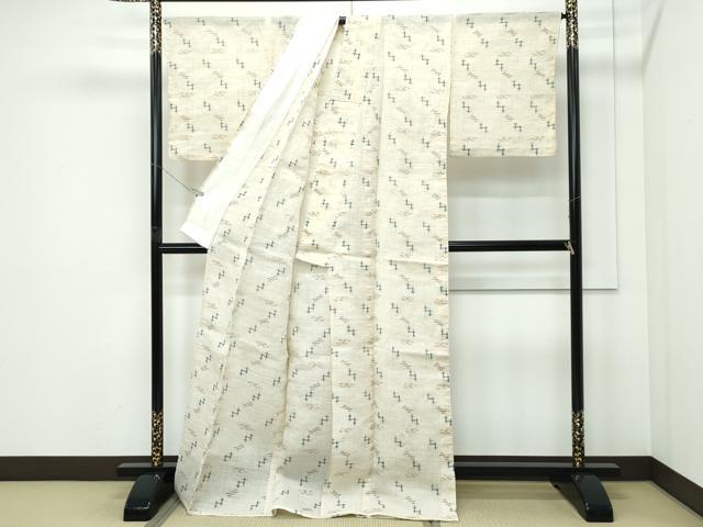 平和屋本店＊極上 夏物 沖縄県無形文化財指定 本場八重山上布 草木染 手織 証紙付き 麻 逸品 CZAA5413s6