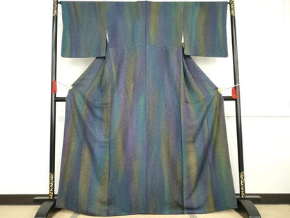 平和屋着物●上質な小紋　霞文　暈し染め　ますいわ屋扱い　正絹　逸品　AABG7964cs