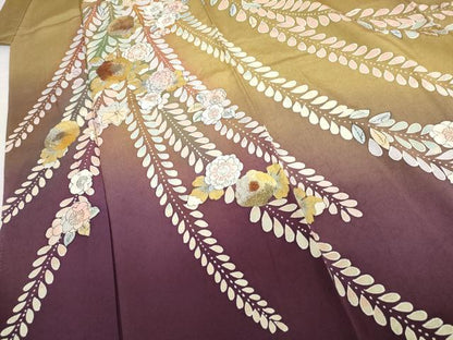 平和屋着物●訪問着　辻が花　暈し染め　金銀彩　正絹　逸品　AABG7962cs