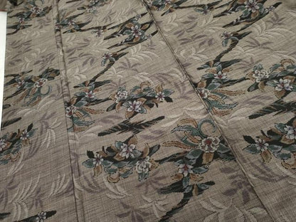 平和屋着物●本場大島紬　カタス9マルキ　泥染め　草花文　正絹　逸品　未使用　AABG7965cs