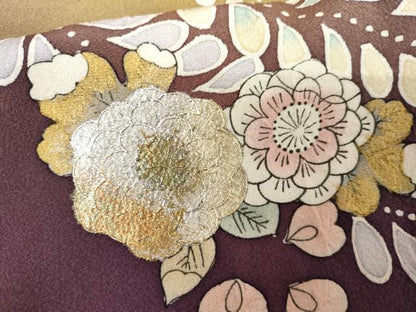 平和屋着物●訪問着　辻が花　暈し染め　金銀彩　正絹　逸品　AABG7962cs