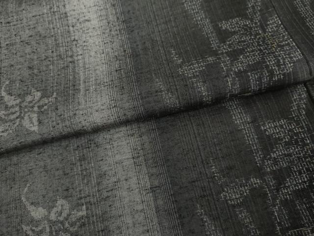 平和屋着物●結城紬　草花間道　ますいわ屋扱い　正絹　逸品　AABG7969cs